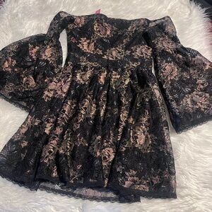 Dolls kill Sugar Thrillz metallic floral dress